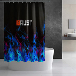Шторка для душа Rust neon flame, цвет: 3D-принт — фото 2