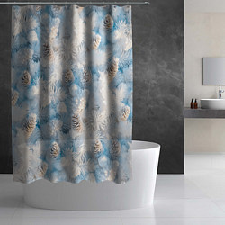 Шторка для душа Мороз и солнце - еловые шишки, цвет: 3D-принт — фото 2