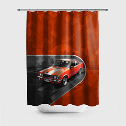 Шторка для душа Оранжевый ретроавтомобиль, цвет: 3D-принт