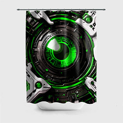 Шторка для душа Зелёная сфера киберпанк, цвет: 3D-принт