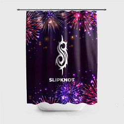Шторка для душа Праздничный Slipknot Fireworks, цвет: 3D-принт