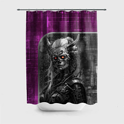 Шторка для душа Кибернетическая демоница, цвет: 3D-принт