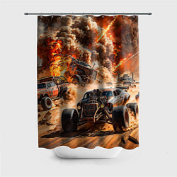 Шторка для душа Mad Max - explosion cars, цвет: 3D-принт