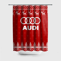 Шторка для душа Новогодний Audi с оленями, цвет: 3D-принт