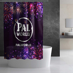 Шторка для душа Праздничный Palworld, цвет: 3D-принт — фото 2