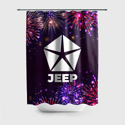 Шторка для душа Праздничный Jeep, цвет: 3D-принт