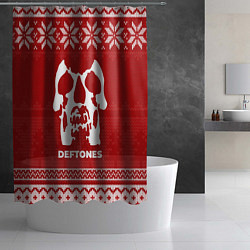 Шторка для душа Новогодний Deftones, цвет: 3D-принт — фото 2