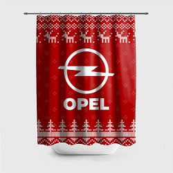 Шторка для душа Новогодний Opel с оленями, цвет: 3D-принт