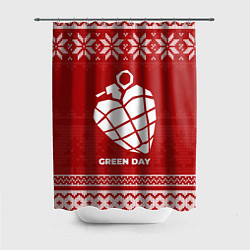 Шторка для душа Новогодний Green Day, цвет: 3D-принт