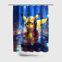 Шторка для душа Диджей Пикачу, цвет: 3D-принт
