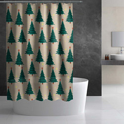 Шторка для душа Новогодняя ель, цвет: 3D-принт — фото 2