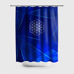 Шторка для душа Coldplay blue poly, цвет: 3D-принт