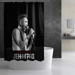 Шторка для душа Leningrad - Shnurov scream, цвет: 3D-принт — фото 2