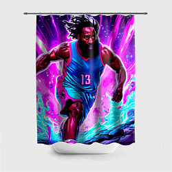 Шторка для душа Джеймс Харден в игре, цвет: 3D-принт