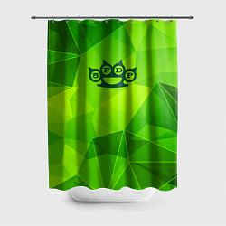 Шторка для душа Five Finger Death Punch green poly, цвет: 3D-принт