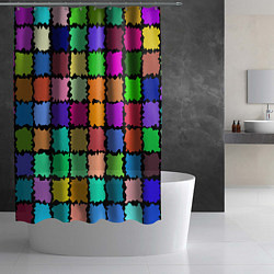 Шторка для душа Лоскутки, цвет: 3D-принт — фото 2