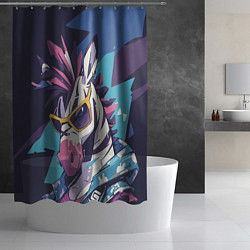 Шторка для душа Модная зебра, цвет: 3D-принт — фото 2