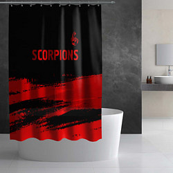 Шторка для душа Scorpions - red gradient посередине, цвет: 3D-принт — фото 2