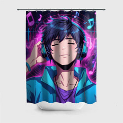 Шторка для душа Любитель музыки, цвет: 3D-принт