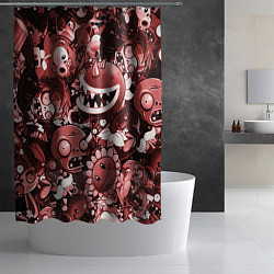 Шторка для душа Растения против зомби в красном цвете, цвет: 3D-принт — фото 2