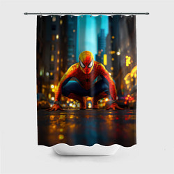 Шторка для душа Человек паук на старте, цвет: 3D-принт