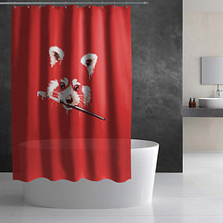 Шторка для душа Красная панда с кисточкой в зубах, цвет: 3D-принт — фото 2