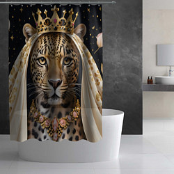 Шторка для душа Леопард с короной, цвет: 3D-принт — фото 2