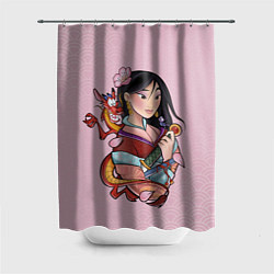 Шторка для душа Красивая Мулан и Мушу - big pictures, цвет: 3D-принт