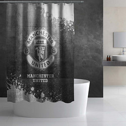Шторка для душа Manchester United - grey gradient, цвет: 3D-принт — фото 2