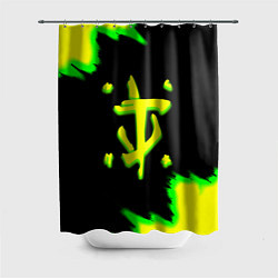 Шторка для душа Doom огненное лого краски, цвет: 3D-принт