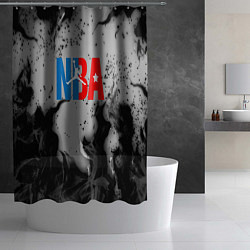 Шторка для душа NASA неоновый огонь, цвет: 3D-принт — фото 2