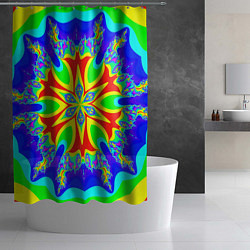 Шторка для душа Неоновая психоделика узор, цвет: 3D-принт — фото 2
