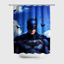 Шторка для душа Бэтмен синее небо, цвет: 3D-принт
