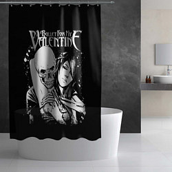 Шторка для душа Bullet for my valentine black, цвет: 3D-принт — фото 2
