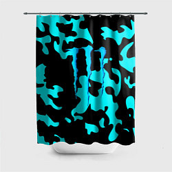 Шторка для душа Monster energy камуфляж голубой, цвет: 3D-принт