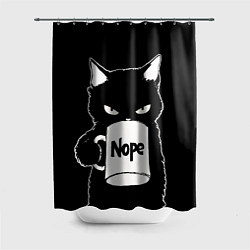 Шторка для душа Angry black cat nope, цвет: 3D-принт