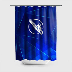 Шторка для душа Chainsaw Man blue poly, цвет: 3D-принт