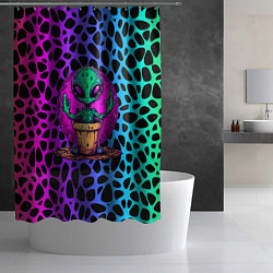 Шторка для душа Кактус инопланетянин, цвет: 3D-принт — фото 2