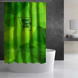 Шторка для душа GTA6 green poly, цвет: 3D-принт — фото 2