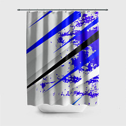 Шторка для душа Color white blue, цвет: 3D-принт