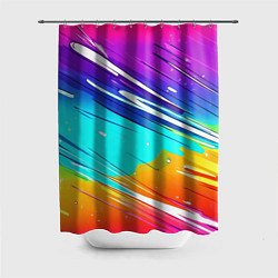 Шторка для душа Радужные брызги краски текстура, цвет: 3D-принт