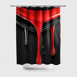Шторка для душа Красная и черная краска текстура, цвет: 3D-принт