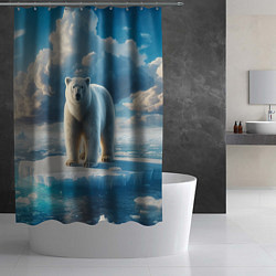 Шторка для душа Полярный медведь на льдине, цвет: 3D-принт — фото 2