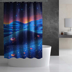 Шторка для душа Синяя дюна - текстура, цвет: 3D-принт — фото 2