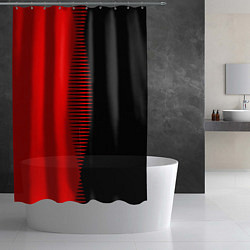 Шторка для душа Чёрно-красный пополам с переходом, цвет: 3D-принт — фото 2