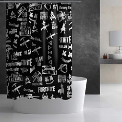 Шторка для душа Черно белые логотипы игр, цвет: 3D-принт — фото 2