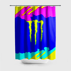 Шторка для душа Monster energy краски цветные, цвет: 3D-принт
