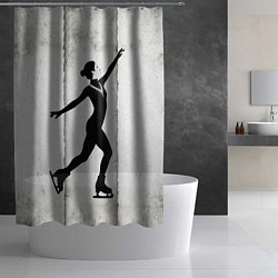 Шторка для душа Фигуристка на сером, цвет: 3D-принт — фото 2