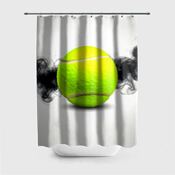 Шторка для душа Теннисный мяч и черный дым, цвет: 3D-принт