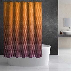 Шторка для душа Градиент оранжевый в фиолетовый мелкий ромбик, цвет: 3D-принт — фото 2
